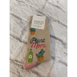 DAVCO Sustainable Fiber Bamboo Blend Women Socks Sz 9-11 Plant Mom Garden Girl